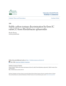 Stable carbon isotope discrimination by form IC rubisCO from