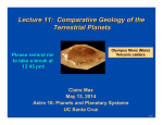 Lecture 11: Comparative Geology of the Terrestrial Planets