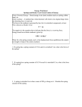 Energy Worksheet