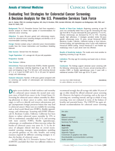 Evaluating Test Strategies for Colorectal Cancer Screening: A