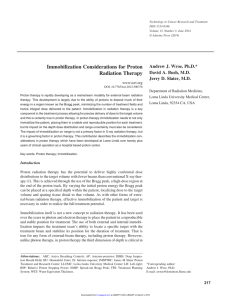 Immobilization Considerations for Proton Radiation Therapy