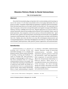Kinesics Pattern Study in Social Interactions