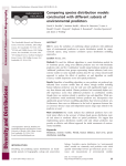 Comparing species distribution models constructed with different