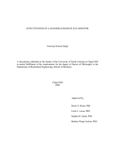 EFFECTIVENESS OF A HANDHELD REMOTE ECG MONITOR