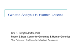 Genetic Analysis in Human Disease