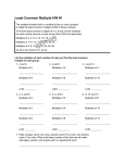 Least Common Multiple HW #1