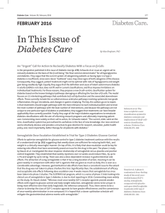 In This Issue of Diabetes Care - American Diabetes Association