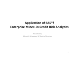Application of SAS®! Enterprise Miner™ in Credit Risk
