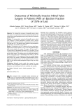 Outcomes of Minimally Invasive Mitral Valve