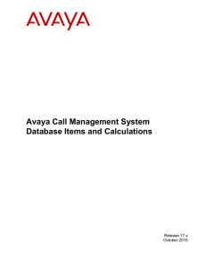 Avaya Call Management System Database Items
