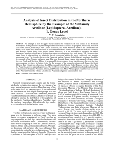 Analysis of Insect Distribution in the Northern Hemisphere by the