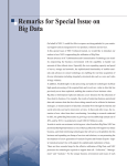 Remarks for Special Issue on Big Data