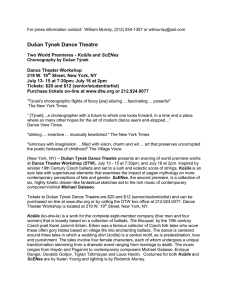 press release - Dusan Tynek Dance Theatre