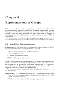 Chapter 3 Representations of Groups