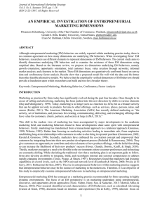 an empirical investigation of entrepreneurial marketing dimensions