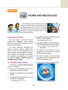 atoms and molecules - Mockiesgateacademy
