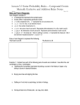 Lesson 5.3 Some Probability Rules – Compound Events Mutually