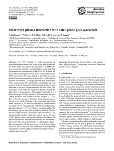 Solar wind plasma interaction with solar probe plus spacecraft