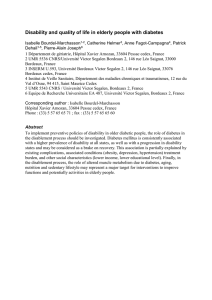 Disability and quality of life in elderly people with diabetes