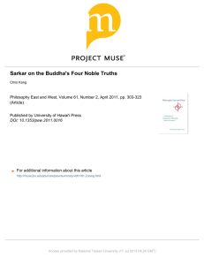 Sarkar on the Buddha`s Four Noble Truths