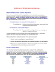 Guidelines for Writing Learning Objectives