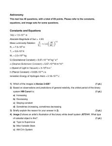 Constants and Equations