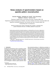 Noise analysis of spectrometers based on speckle pattern