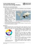 Communicable diseases and severe food shortage situations