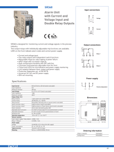 Alarm Unit with Current and Voltage Input and Double Relay