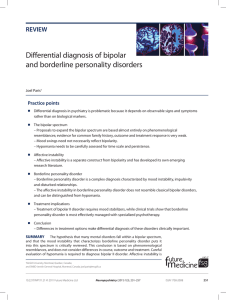 Differential diagnosis of bipolar and borderline personality disorders