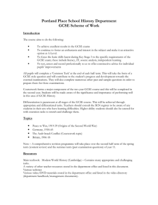 Portland Place School History Department GCSE Scheme of Work