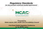 Regulatory Standards - Dubai Health Regulation Conference