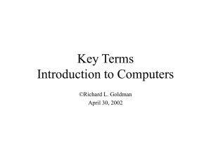 Key Terms Introduction to Computers