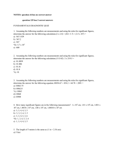 Fundamentals Diagnostic Quiz