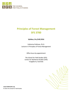 Syllabus: Principles of Forest Management