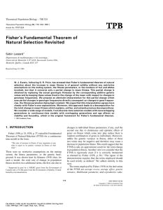 Fisher`s Fundamental Theorem of Natural Selection Revisited