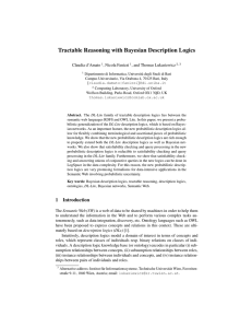 Tractable Reasoning with Bayesian Description Logics