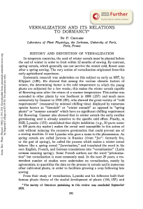 Vernalization and its Relations to Dormancy