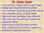 Chapter 20: Stellar Evolution: The Death of Stars PowerPoint
