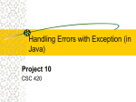 Handling Errors with Exception (in Java)