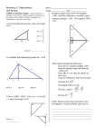 Geometry 2: Trigonometry Unit Review