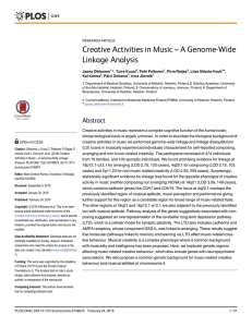 Creative Activities in Music – A Genome