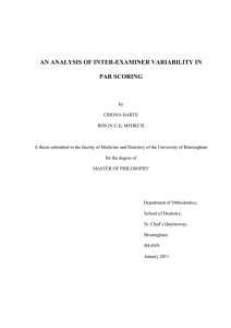 An Analysis of Inter examiner Variability in PAR Scoring