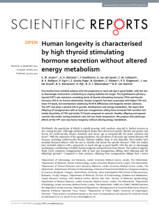 Human longevity is characterised by high thyroid stimulating