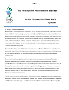 Tibb Position on Autoimmune disease