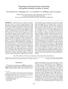 Thyrotropin releasing hormone interactions with growth hormone