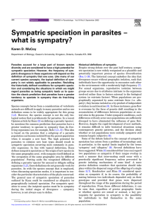 Sympatric speciation in parasites – what is sympatry?