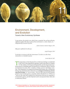 Environment, Development, and Evolution