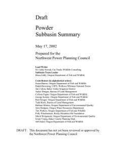 Powder Subbasin Summary