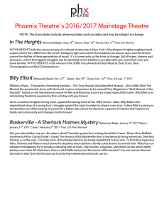 Phoenix Theatre`s 2016/2017 Mainstage Theatre